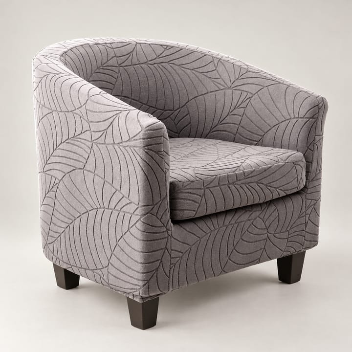 The Leaf Jacquard Tub Chair Cover, Light gray