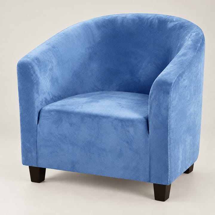 The Stretch Velvet Tub Chair Cover, Sky blue