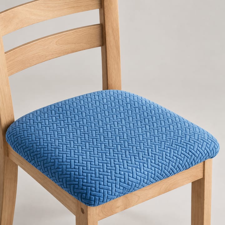 The Chevron Stretch Dining Seat Cover, Denim blue