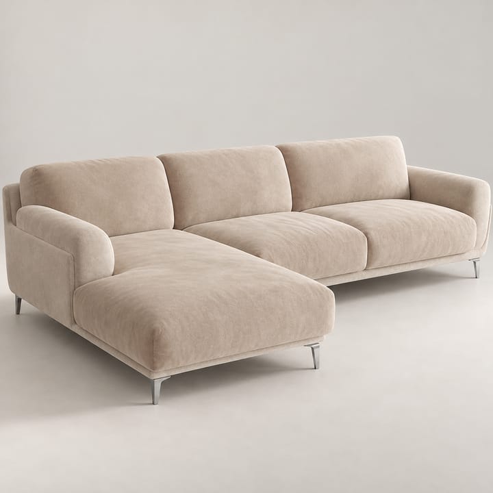 The Stretch Velvet Sectional Sofa Cover, Beige gray