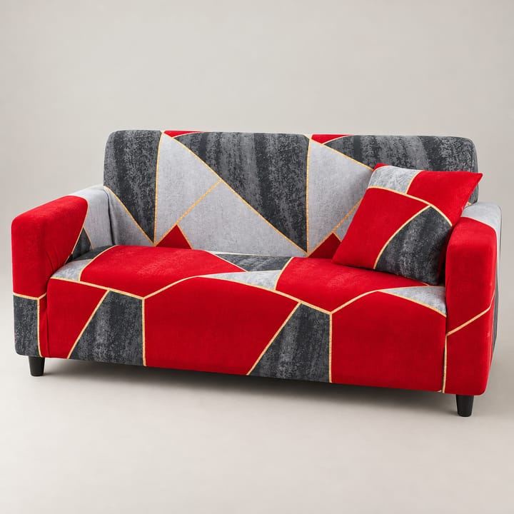 The Printed Jacquard Stretch Couch Cover, Gray white leaf