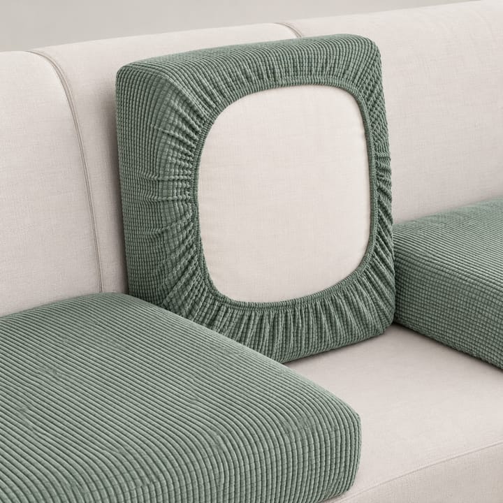 The Grid Plush Velvet Cushion Cover, Sage Green