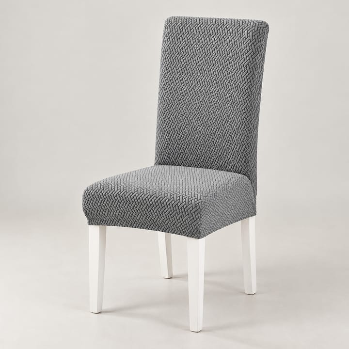 The Checkered Jacquard Dining Chair Cover, Gray