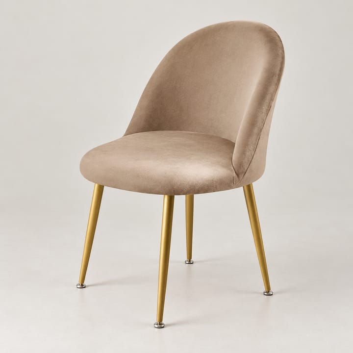 The Velvet Curve Dining Chair Cover, Camel