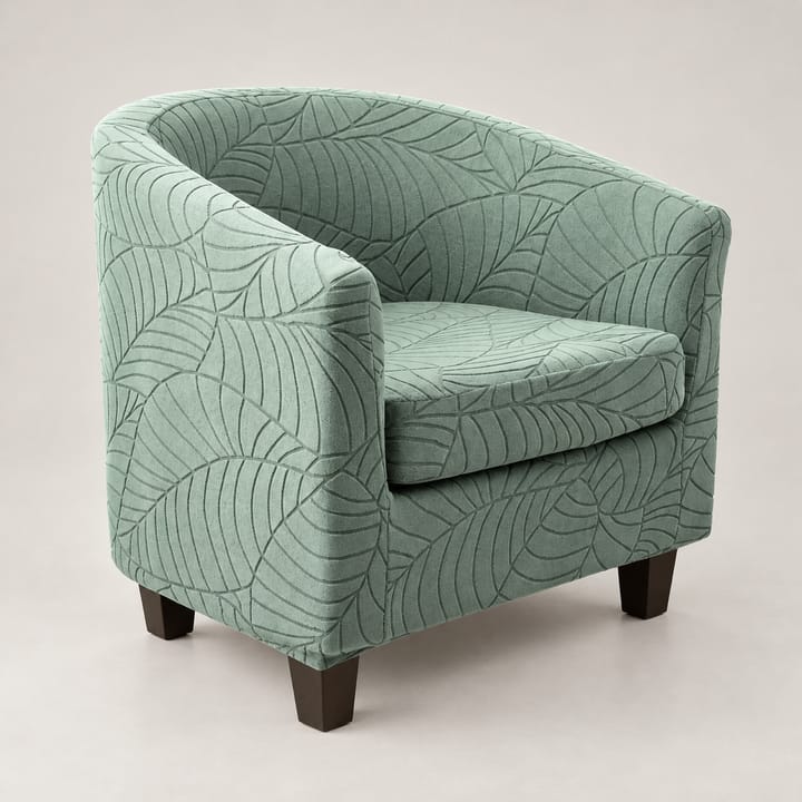 The Leaf Jacquard Tub Chair Cover, Light green