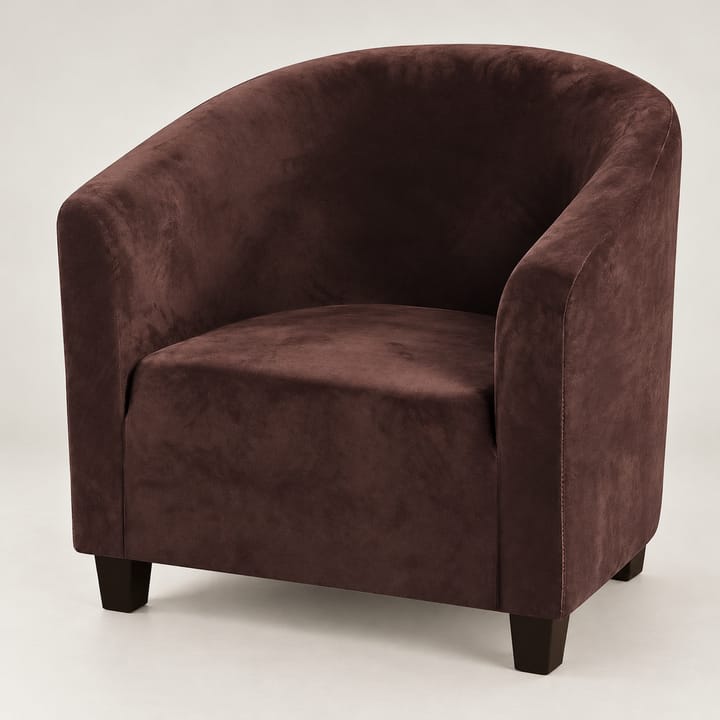 The Stretch Velvet Tub Chair Cover, Dark brown