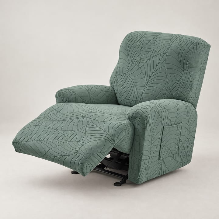 The Leaf Jacquard Recliner Slipcover, Taupe leaf