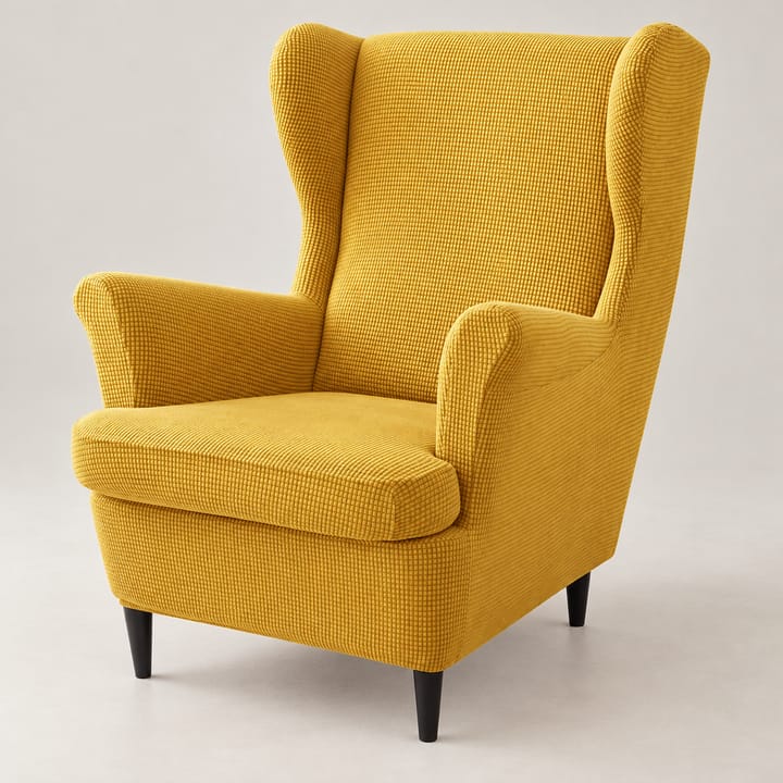 The Wingback Chair and Ottoman Cover Set, Mustard yellow