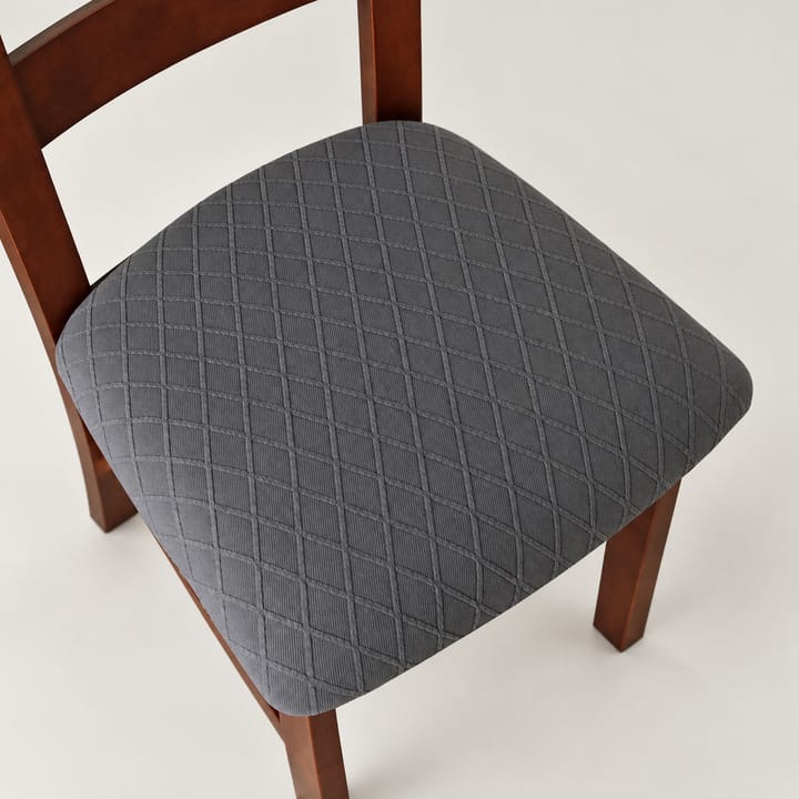 The Quilted Diamond Dining Chair Seat Cover, Dark gray