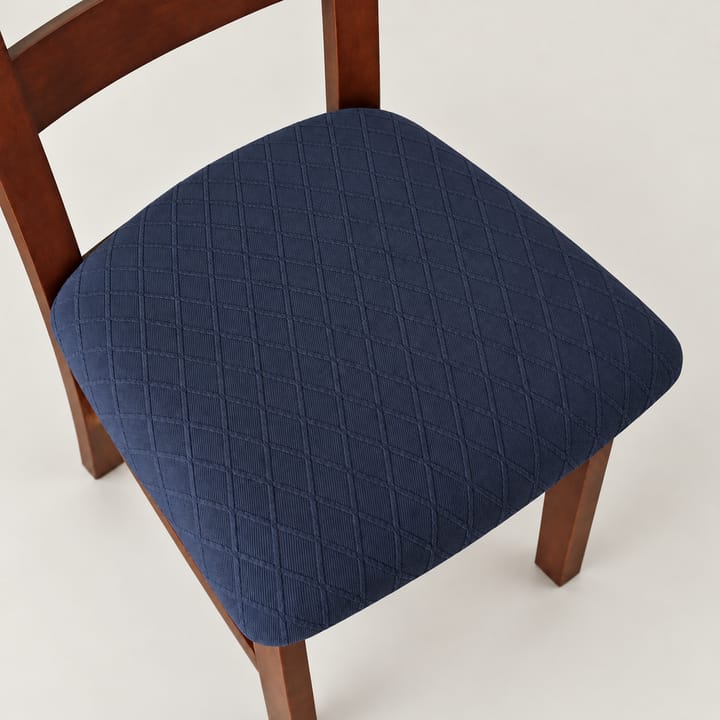 The Quilted Diamond Dining Chair Seat Cover, Navy blue