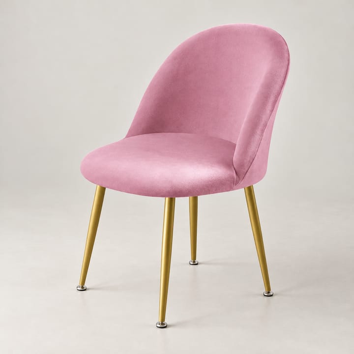 The Velvet Curve Dining Chair Cover, Pink