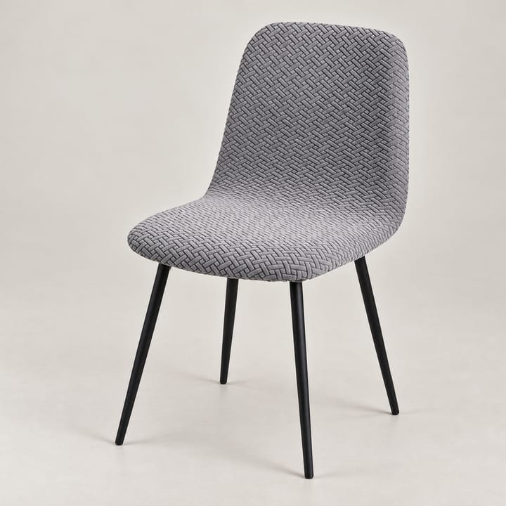 The Velvet Jacquard Dining Chair Cover, Light gray