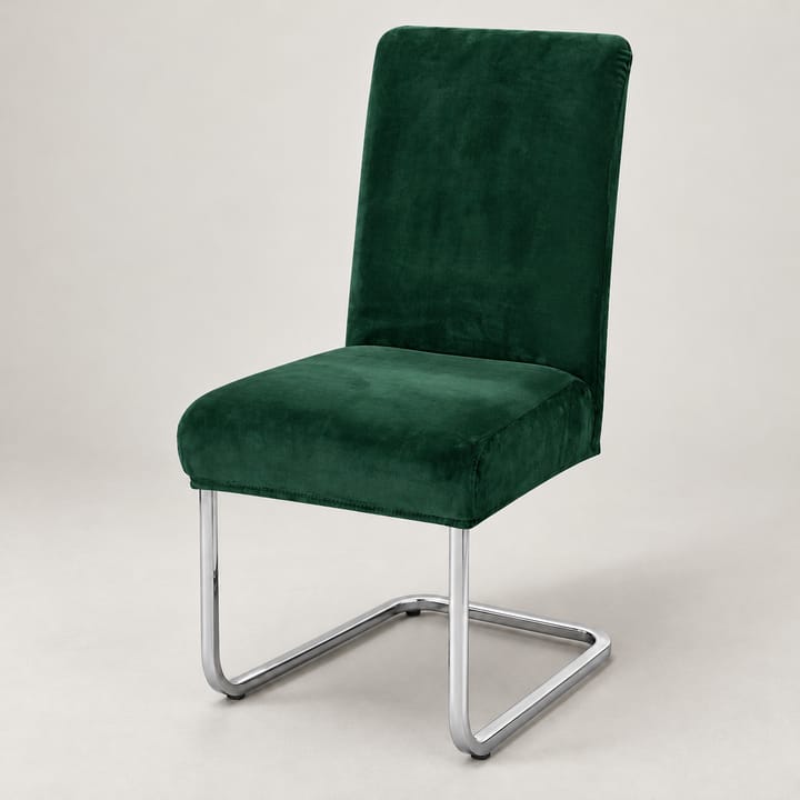 The Stretch Velvet Dining Chair Cover, Dark green