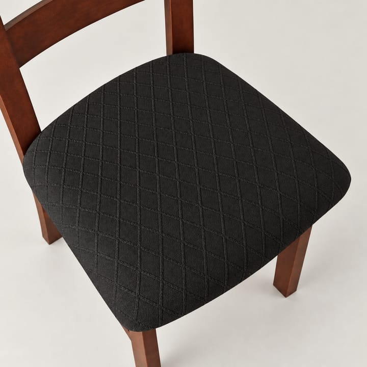 The Quilted Diamond Dining Chair Seat Cover, Black