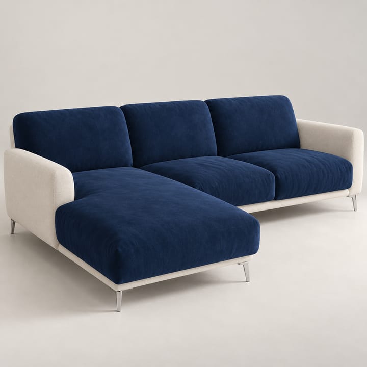 The Stretch Velvet Sectional Sofa Cover, Navy