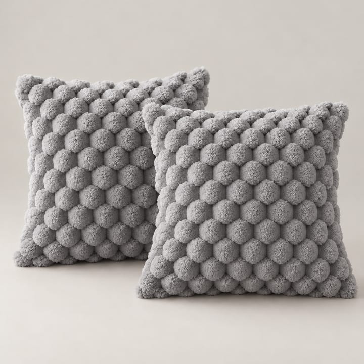 The 3D Bubble Plush Pillow Cover, Pink