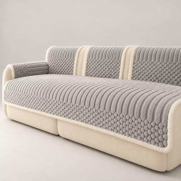 The Tufted Fleece Couch Cover, Light gray