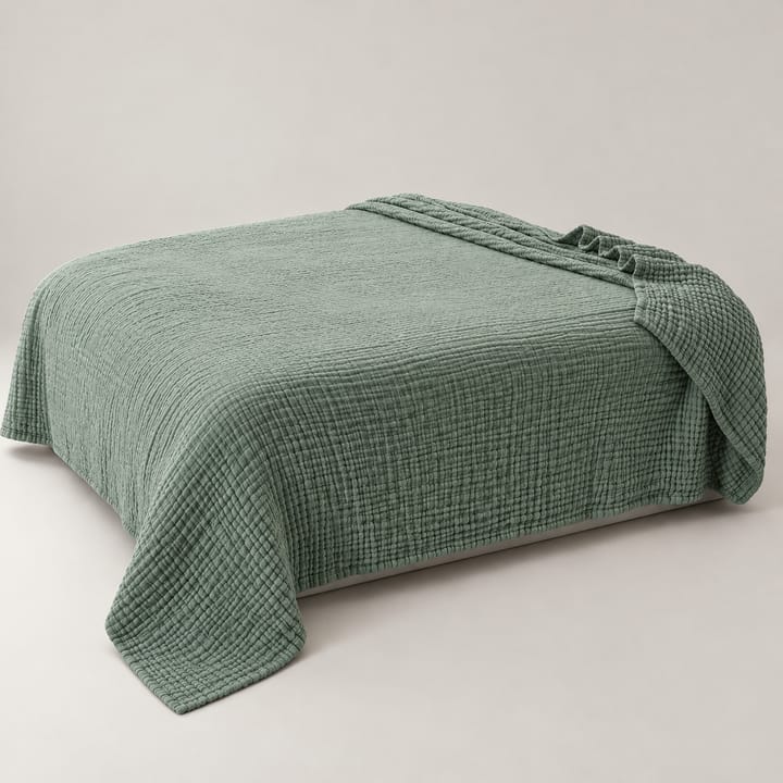 The Crinkle Gauze Throw, Sage Green