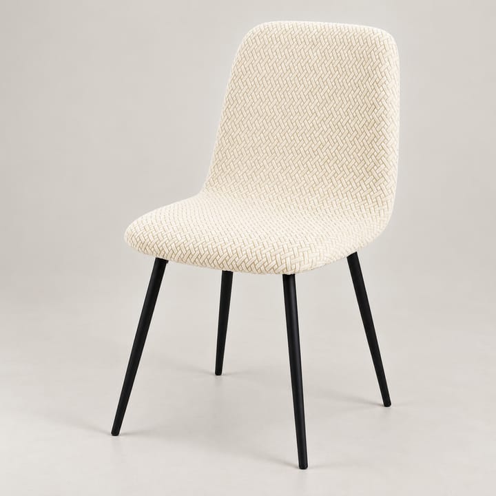 The Velvet Jacquard Dining Chair Cover, Cream