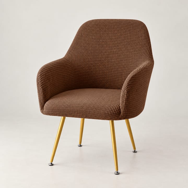 The Fleece Knit Stretch Chair Cover, Coffee