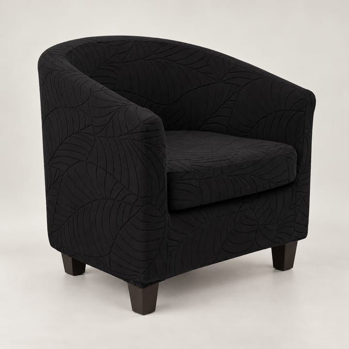 The Leaf Jacquard Tub Chair Cover, Dark brown
