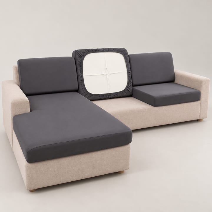 The Smooth Stretch Cushion Cover, Gray
