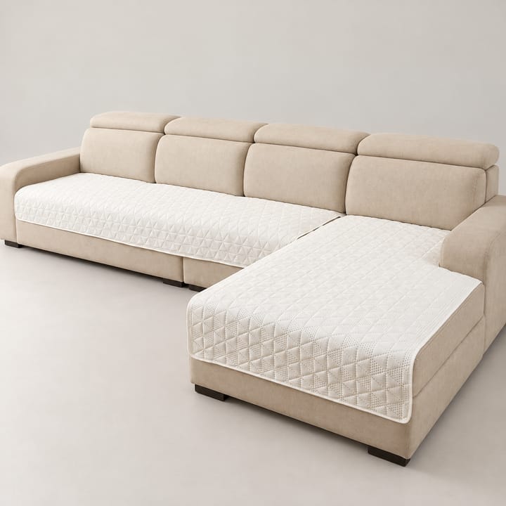 The Quilted Diamond Pet Couch Cover, Cream white