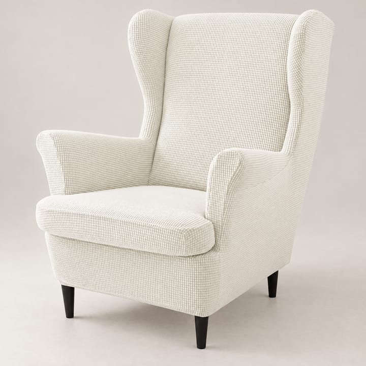 The Wingback Chair and Ottoman Cover Set, Off-white