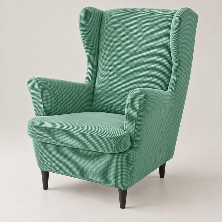 The Wingback Chair and Ottoman Cover Set, Mint green
