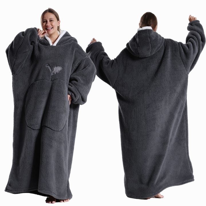 The Hooded Fleece Wearable Blanket, Dark gray