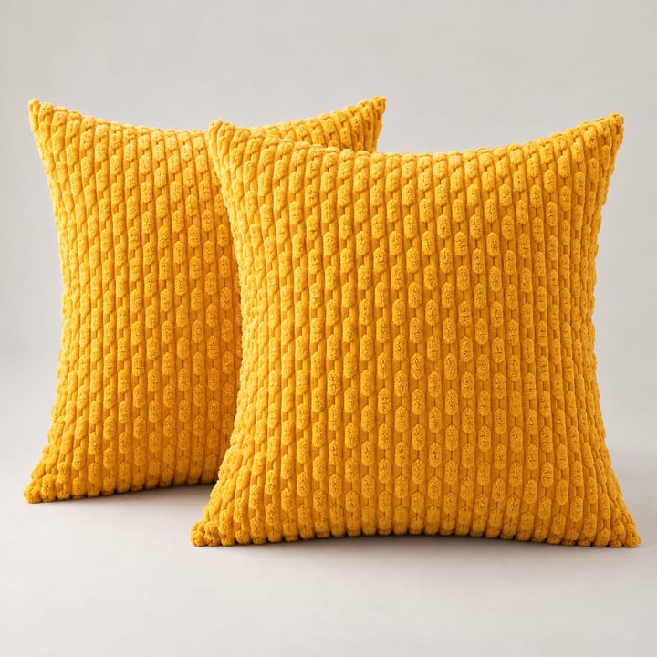 The Ribbed Corduroy Pillow Cover, Yellow