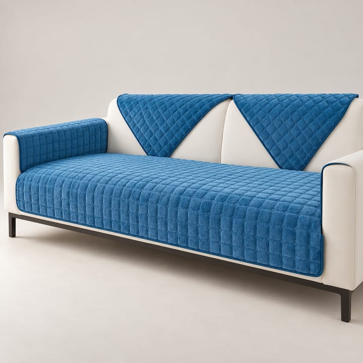 The Quilted Plush Velvet Seat Cover, Blue