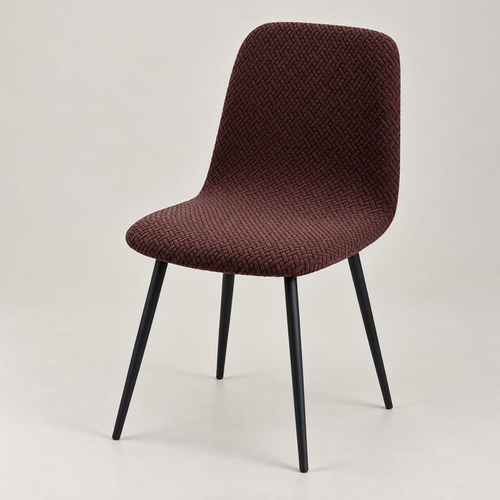 The Velvet Jacquard Dining Chair Cover, Dark brown