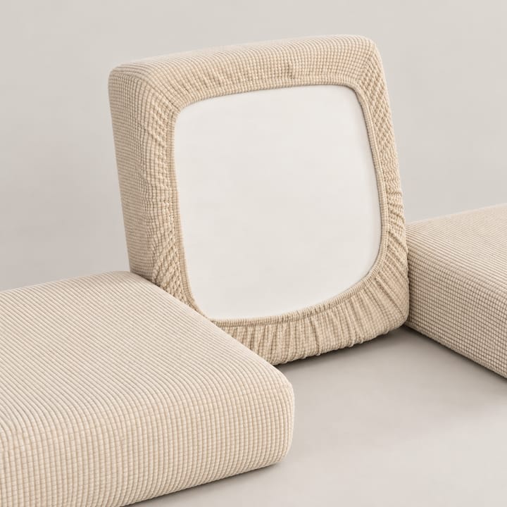 The Grid Plush Velvet Cushion Cover, Sand