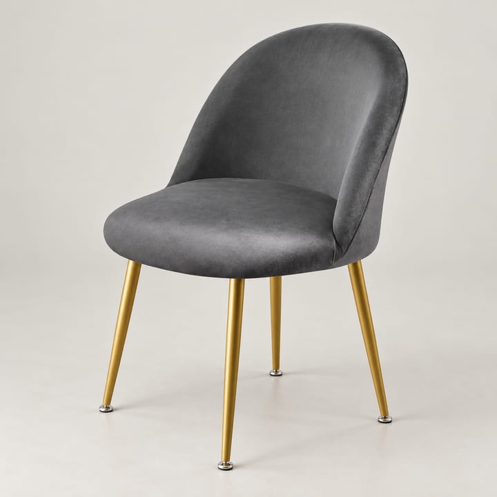 The Velvet Curve Dining Chair Cover, Dark gray
