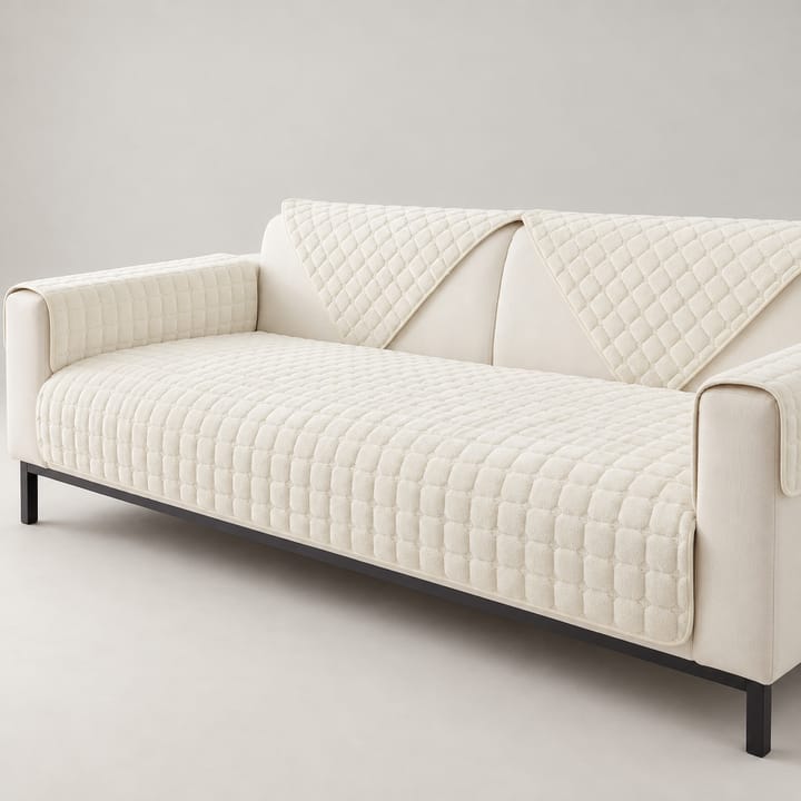 The Velvet Flannel Couch Cover, Cream