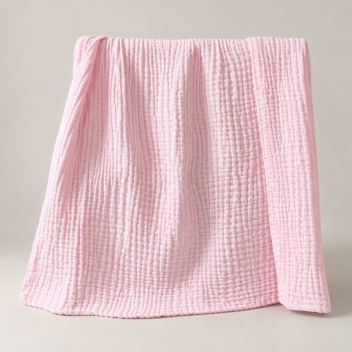 The Crinkle Gauze Throw, Light Pink