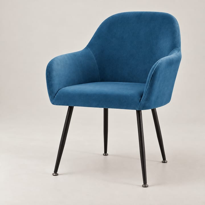 The Velvet Armchair Dining Cover, Steel blue