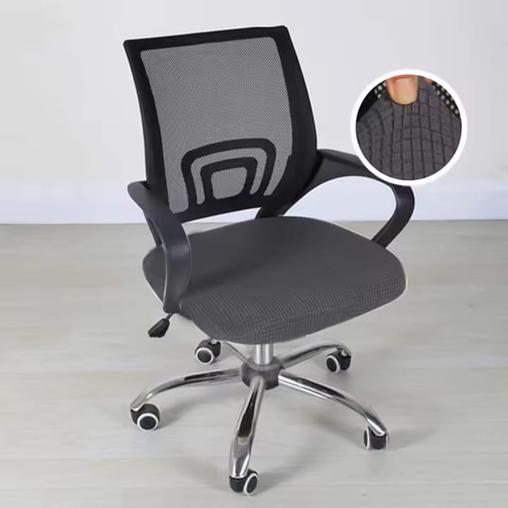 The Stretch Jacquard Office Chair Seat Cover, Dark gray