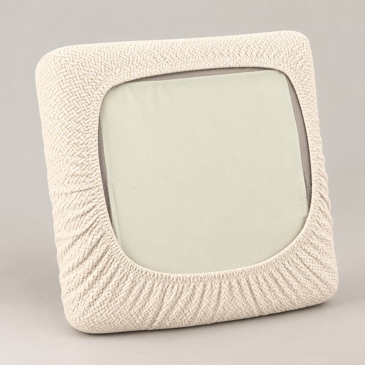 The Basketweave Jacquard Cushion Cover, Cream