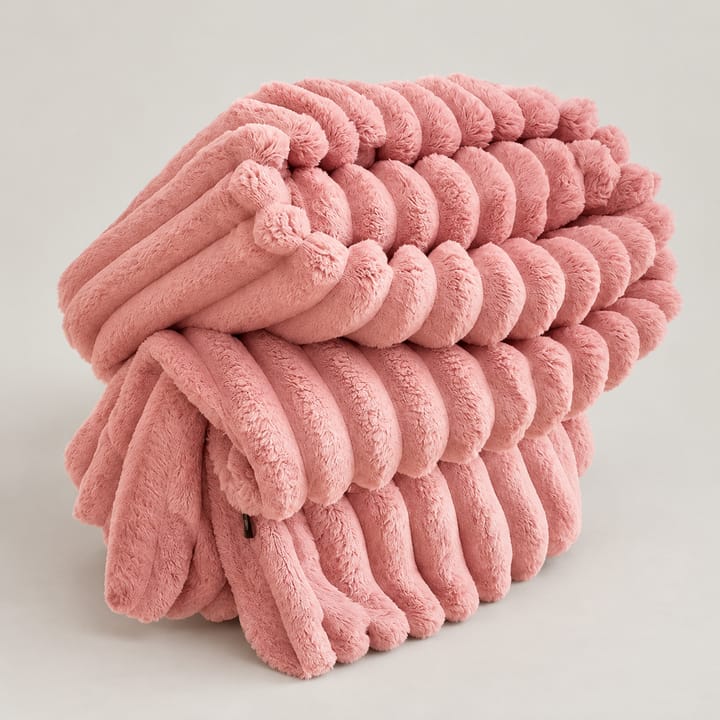 The Ribbed Faux Fur Throw, Blush Pink