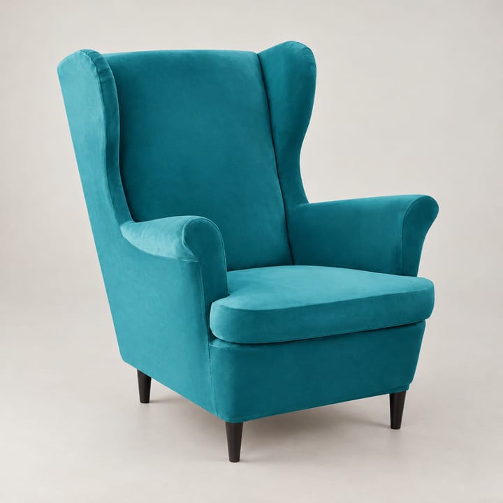 The Wingback Velvet Slipcover Set, Teal