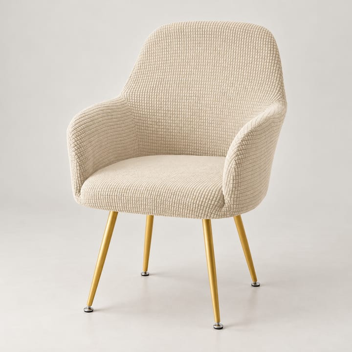 The Fleece Knit Stretch Chair Cover, Beige