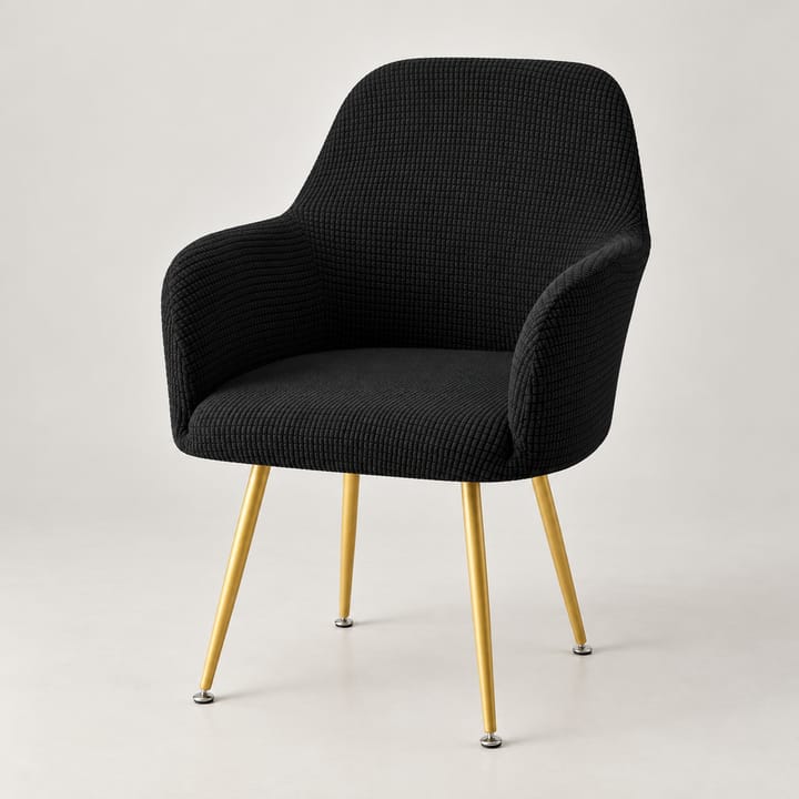 The Fleece Knit Stretch Chair Cover, Black