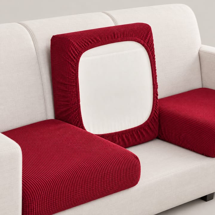 The Grid Plush Velvet Cushion Cover, Red