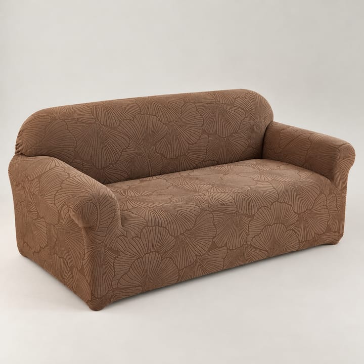 The Leaf Jacquard Stretch Sofa Cover, Mocha