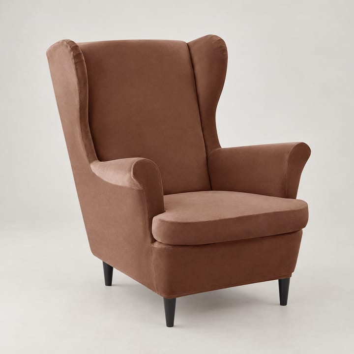 The Wingback Velvet Slipcover Set, Brown