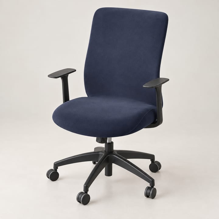 The Plush Velvet Office Chair Cover, Navy