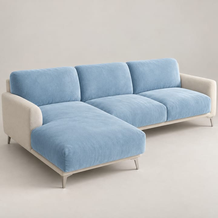The Stretch Velvet Sectional Sofa Cover, Sky blue
