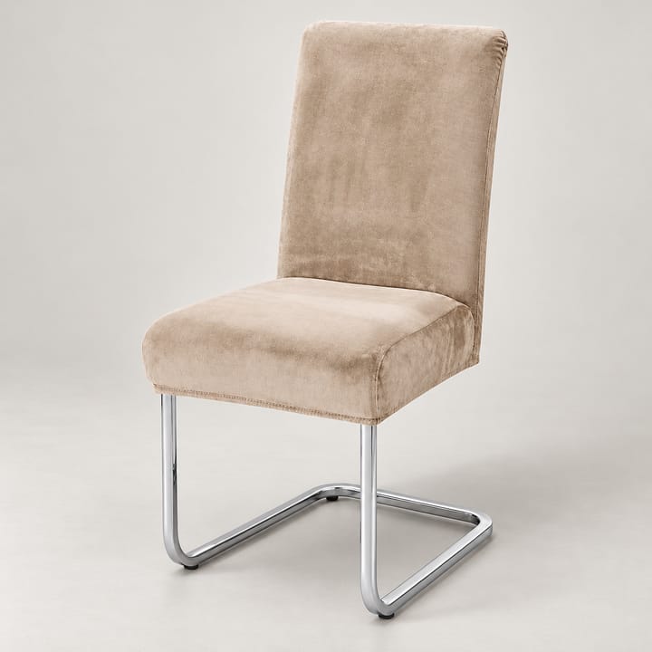 The Stretch Velvet Dining Chair Cover, Beige gray
